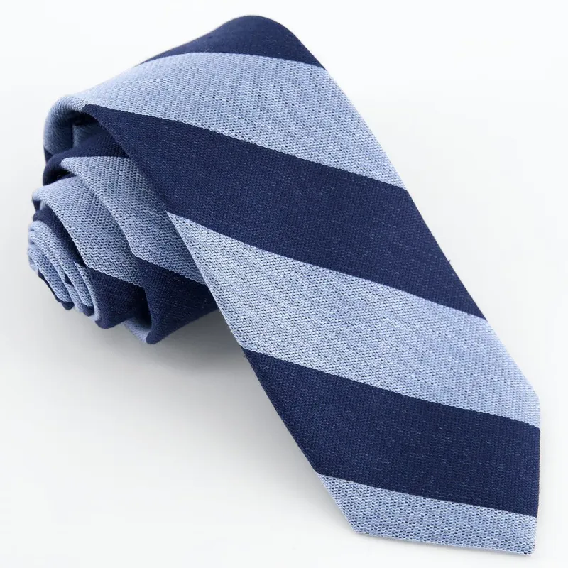 Varsity Bar Stripe Navy Tie sold by The Tie Bar
