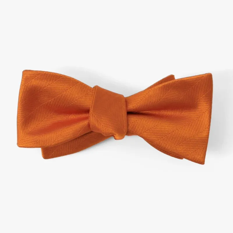 Herringbone Vow Rust Bow Tie sold by The Tie Bar