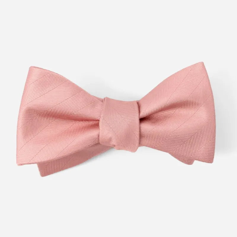 Herringbone Vow Dusty Blush Bow Tie sold by The Tie Bar