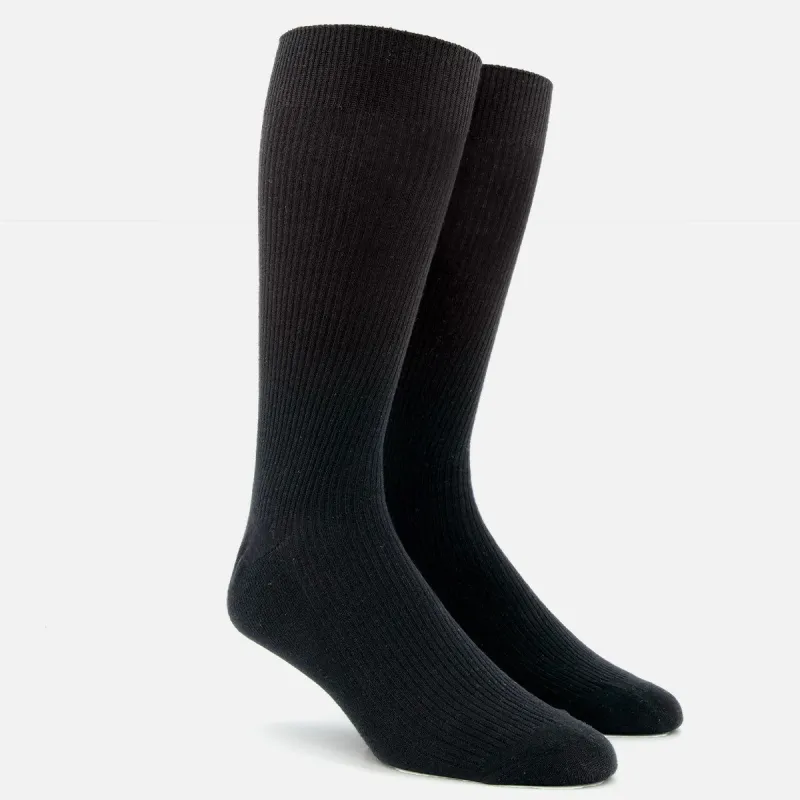 Ribbed Black Dress Socks sold by The Tie Bar