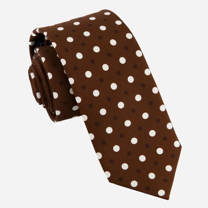 Hidden Dots Chocolate Brown Tie sold by The Tie Bar