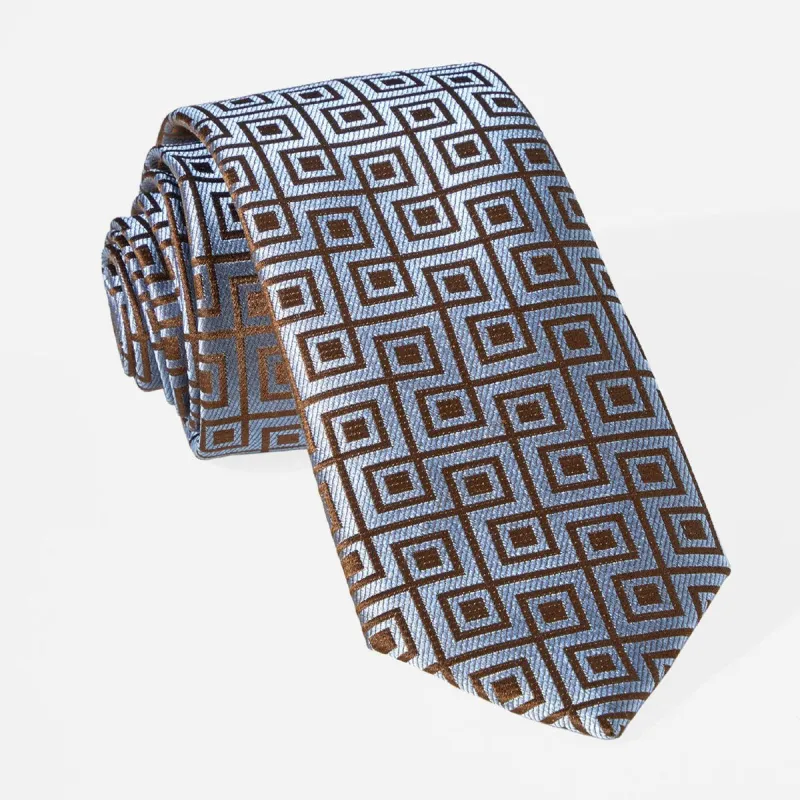 Square Geo Slate Blue Tie sold by The Tie Bar
