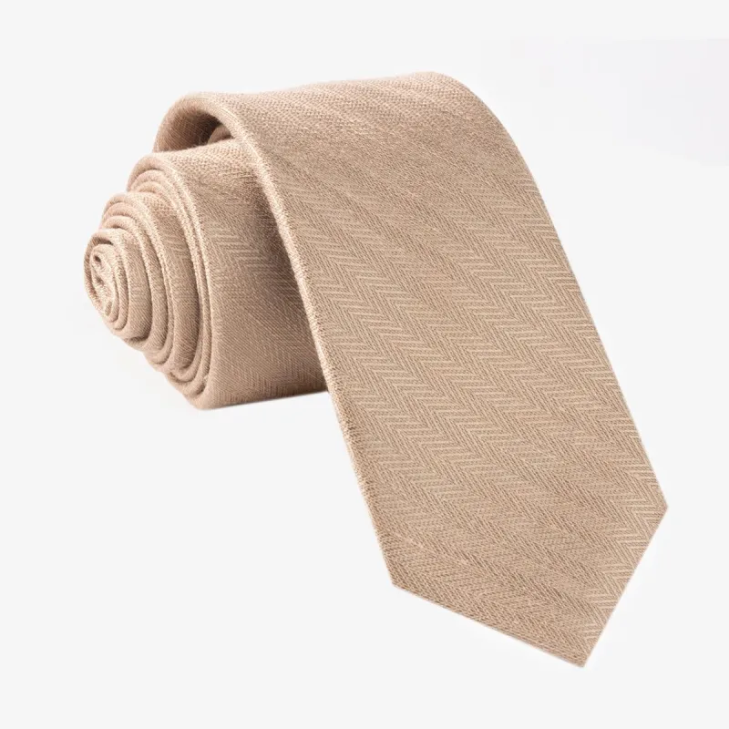 Alleavitch Herringbone Khaki Tie sold by The Tie Bar