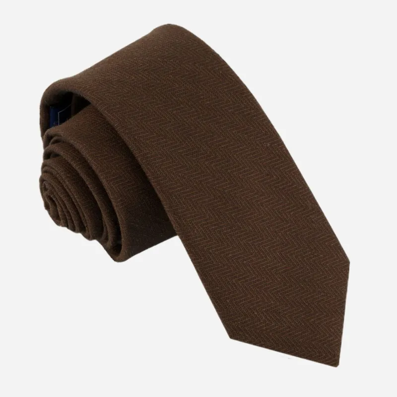Alleavitch Herringbone Chocolate Brown Tie sold by The Tie Bar