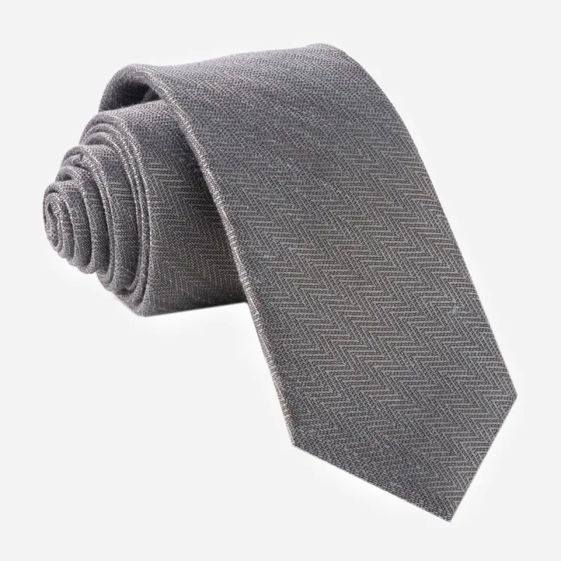 Alleavitch Herringbone Charcoal Tie sold by The Tie Bar