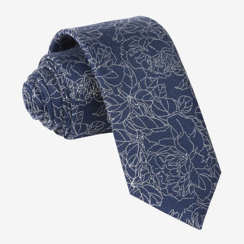 Lace Floral Navy Tie sold by The Tie Bar