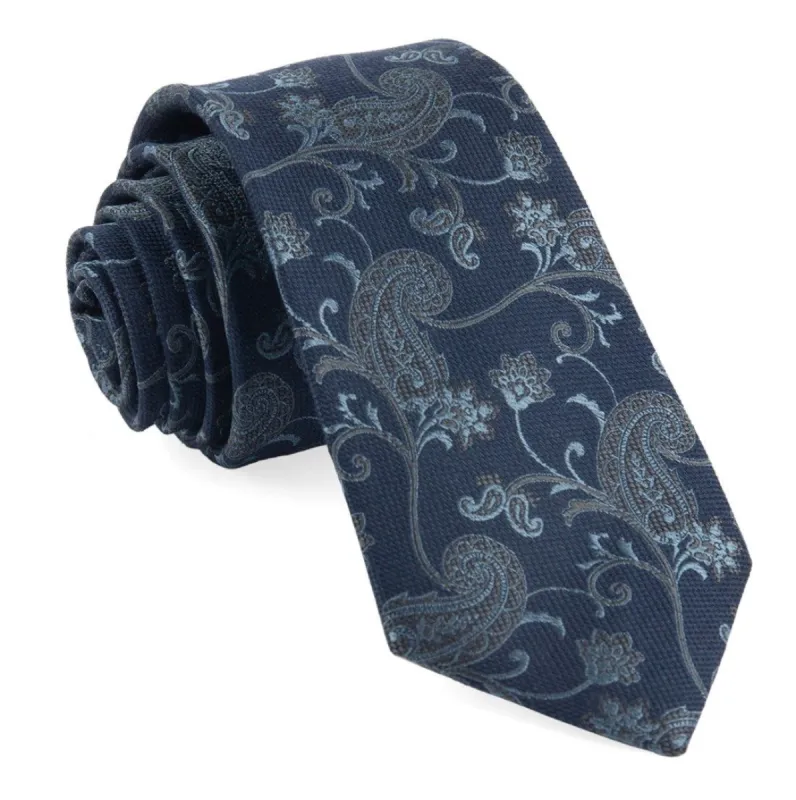 Trad Paisley Navy Tie sold by The Tie Bar