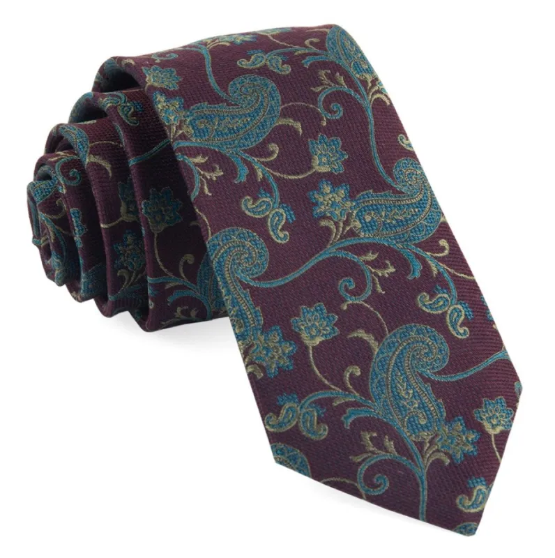 Trad Paisley Wine Tie sold by The Tie Bar