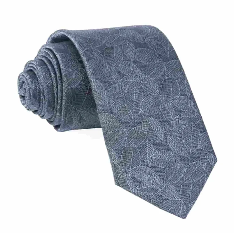 Tonal Leaf Slate Blue Tie sold by The Tie Bar