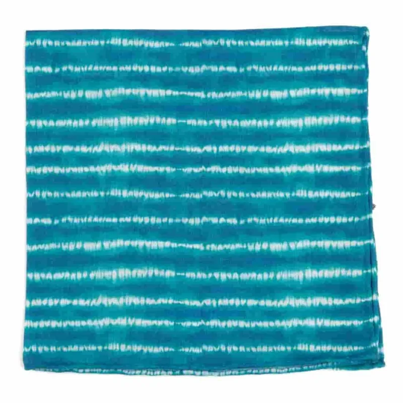 Day Dreamer Stripe Turquoise Pocket Square sold by The Tie Bar