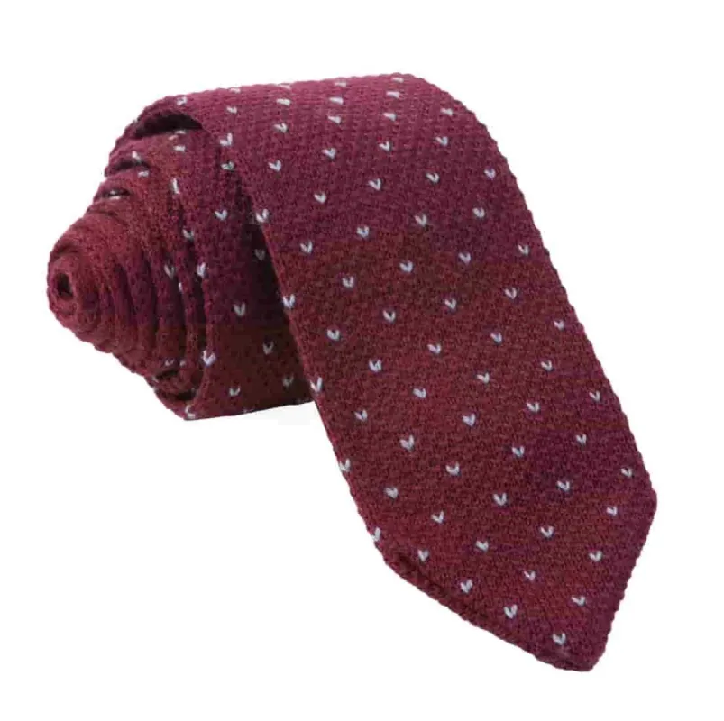Birdseye Knit Burgundy Tie sold by The Tie Bar