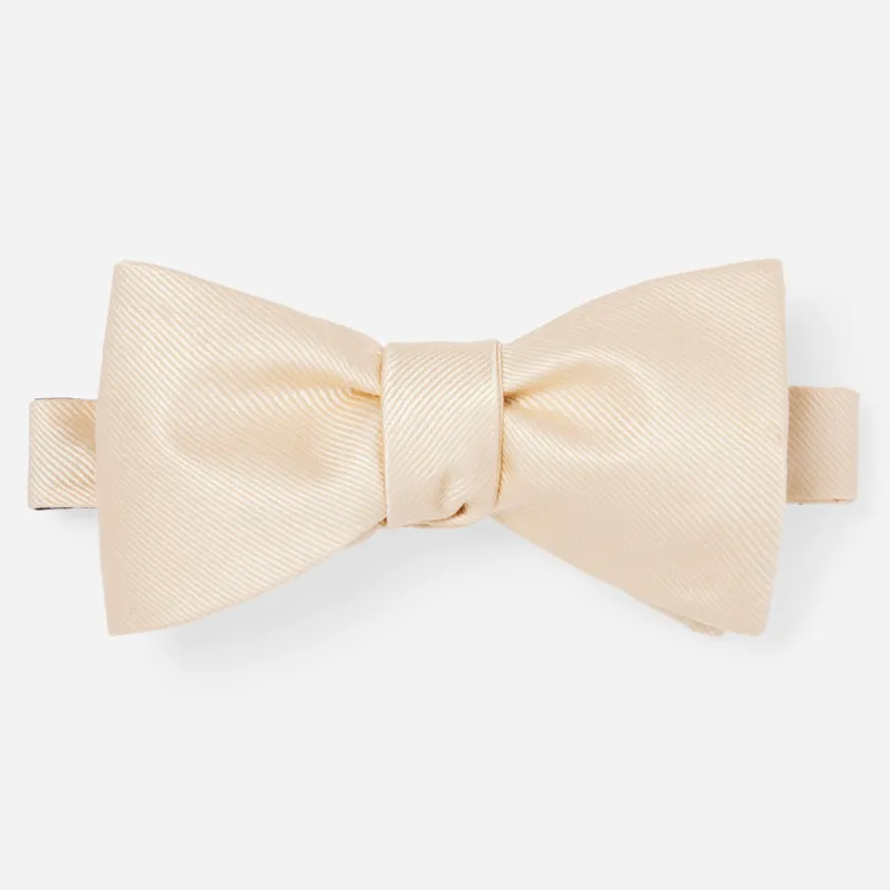 Grosgrain Solid Light Champagne Bow Tie sold by The Tie Bar