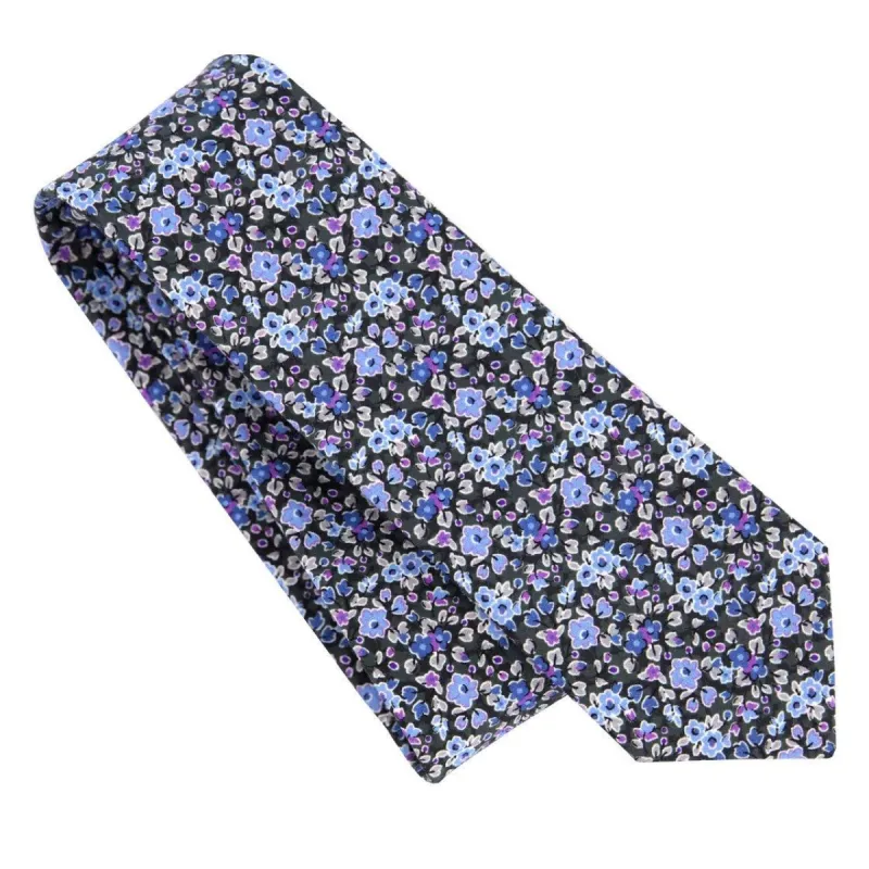 Freesia Floral Charcoal Tie sold by The Tie Bar