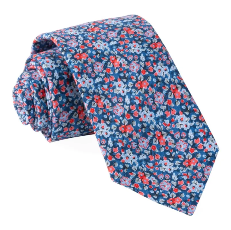 Freesia Floral Navy Tie sold by The Tie Bar