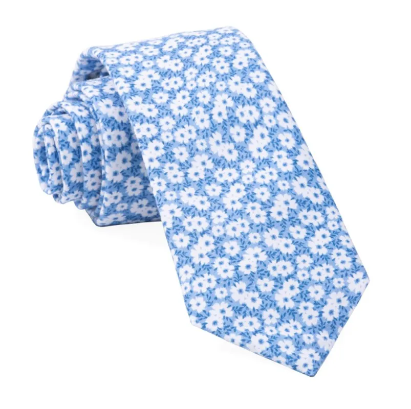 Alfresco Floral Light Blue Tie sold by The Tie Bar