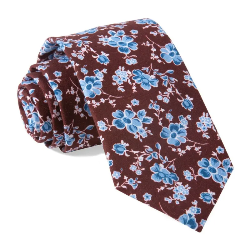 Walnut Street Floral Burgundy Tie sold by The Tie Bar