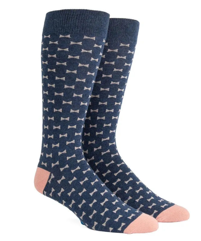 Bow Tie Navy Dress Socks sold by The Tie Bar