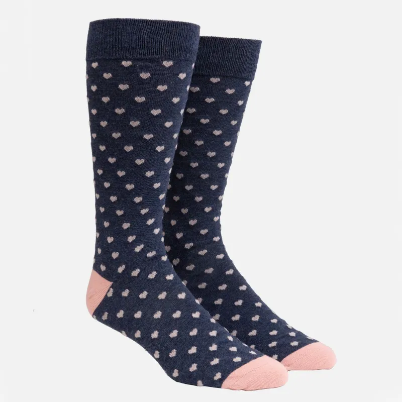 Band Of Hearts Blush Pink Dress Socks sold by The Tie Bar