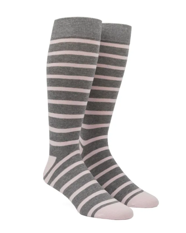 Trad Stripe Blush Pink Dress Socks sold by The Tie Bar