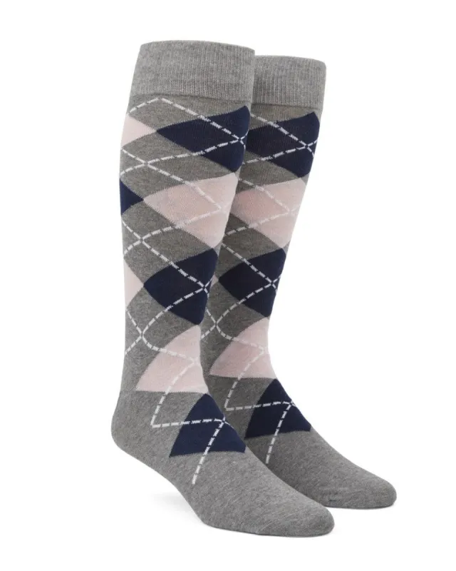 Argyle Blush Pink Dress Socks sold by The Tie Bar