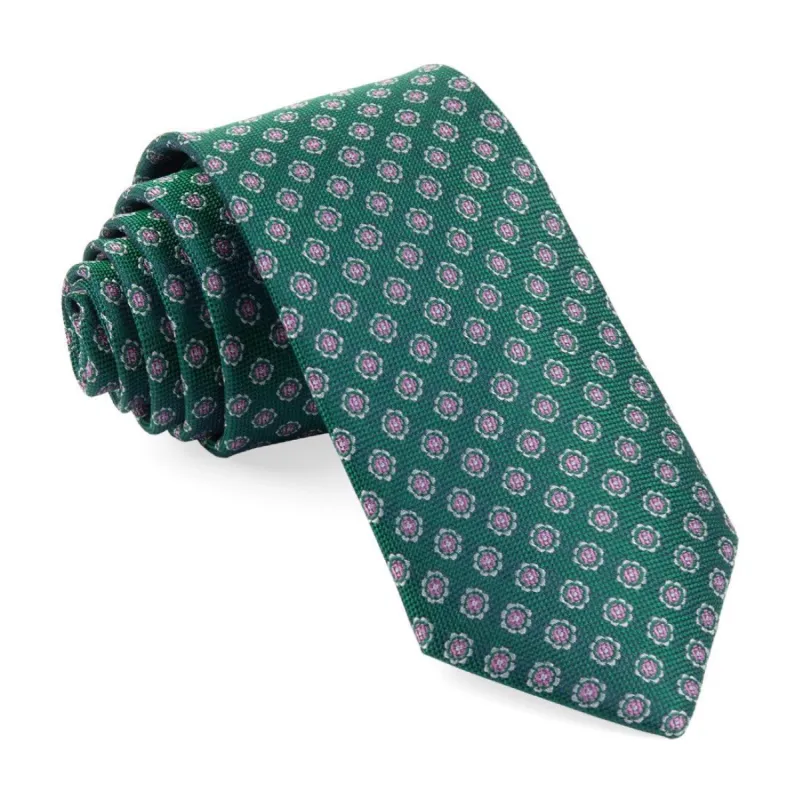 Medallion Cruise Emerald Green Tie sold by The Tie Bar