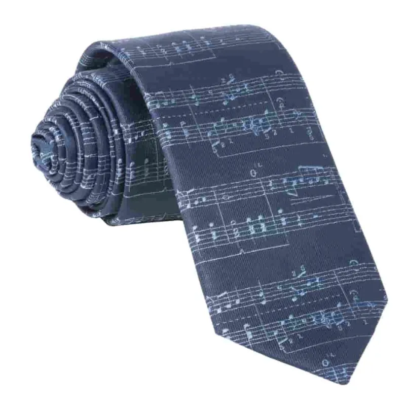 Music Score Navy Tie made by The Tie Bar