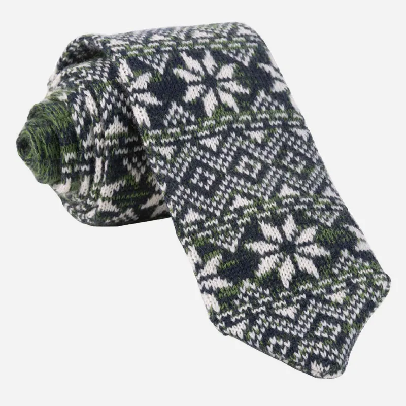 Frosted Snowflake Green Tie sold by The Tie Bar