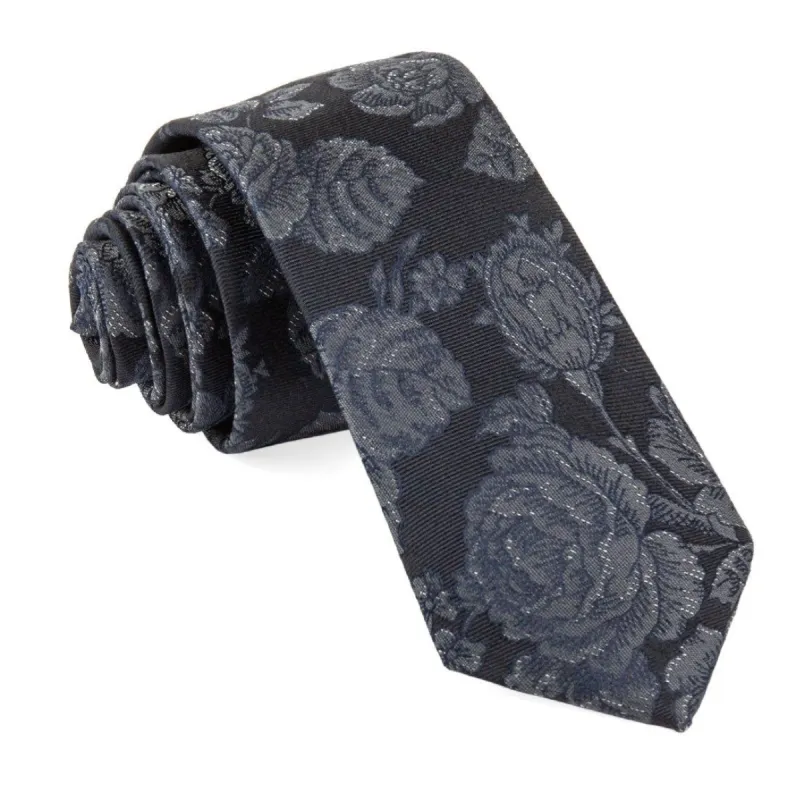 Ritz Floral Black Tie sold by The Tie Bar