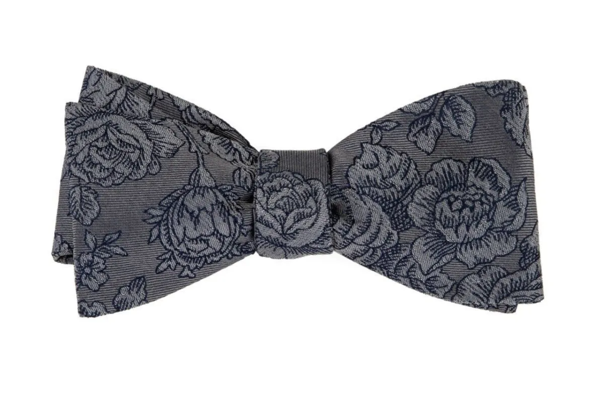Ritz Floral Grey Bow Tie sold by The Tie Bar