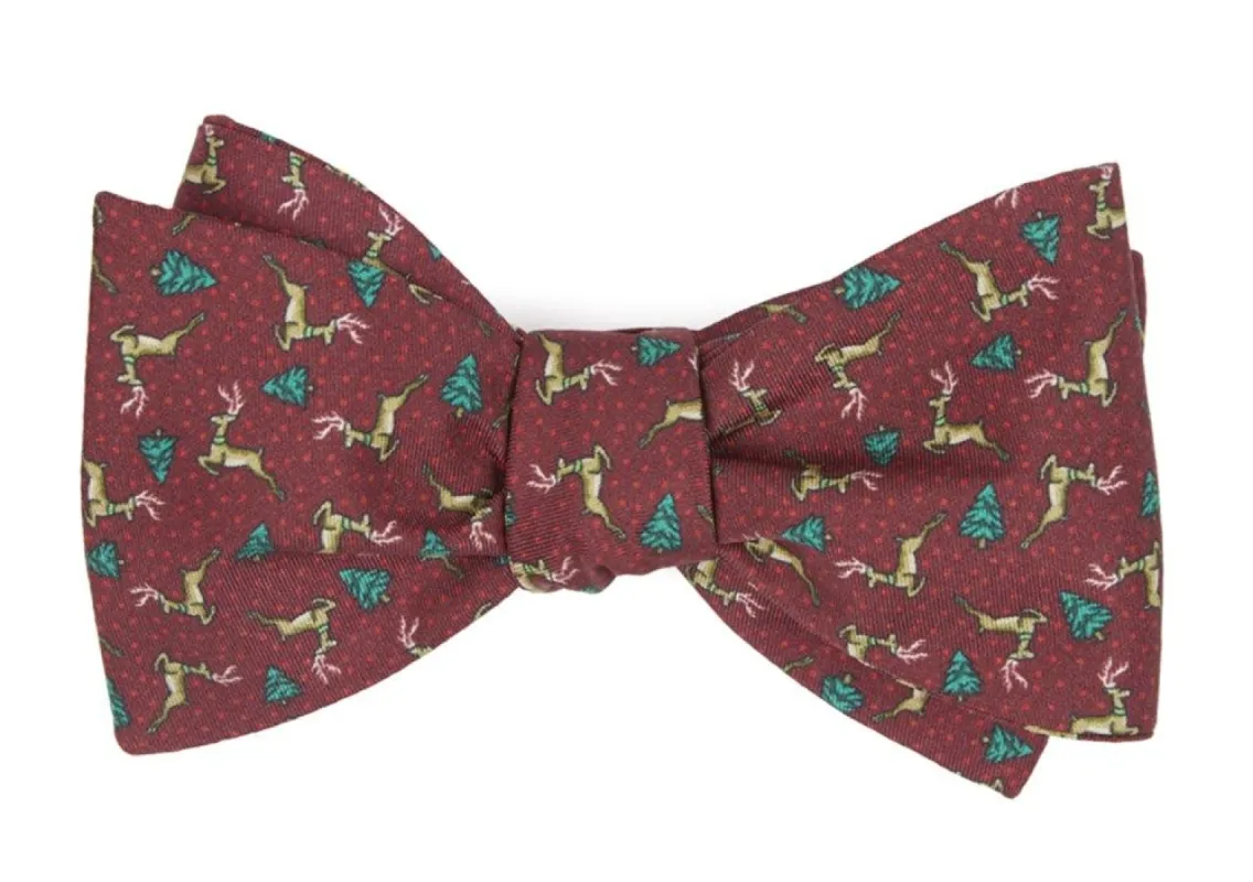Christmas Fleet Burgundy Bow Tie sold by The Tie Bar