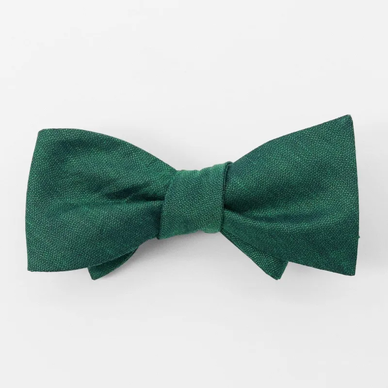 Bhldn Linen Row Hunter Green Bow Tie sold by The Tie Bar