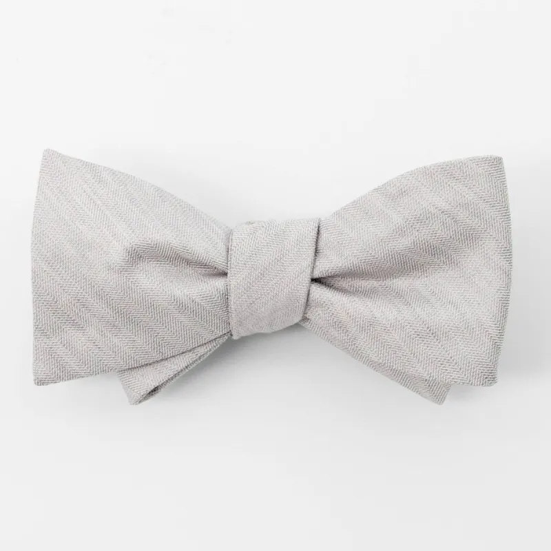 Bhldn Linen Row Grey Bow Tie sold by The Tie Bar