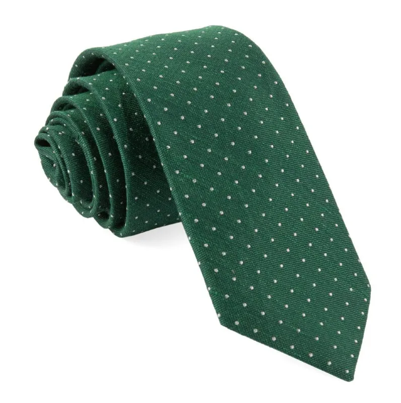 Bhldn Destination Dots Hunter Green Tie sold by The Tie Bar