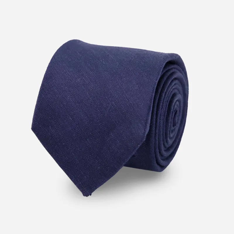 Bhldn Linen Row Navy Tie sold by The Tie Bar