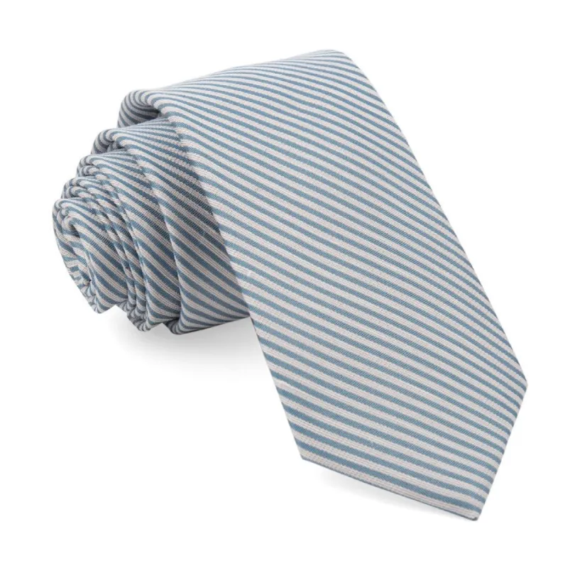 Mumu Weddings - Coastal Stripe Steel Blue Tie sold by The Tie Bar