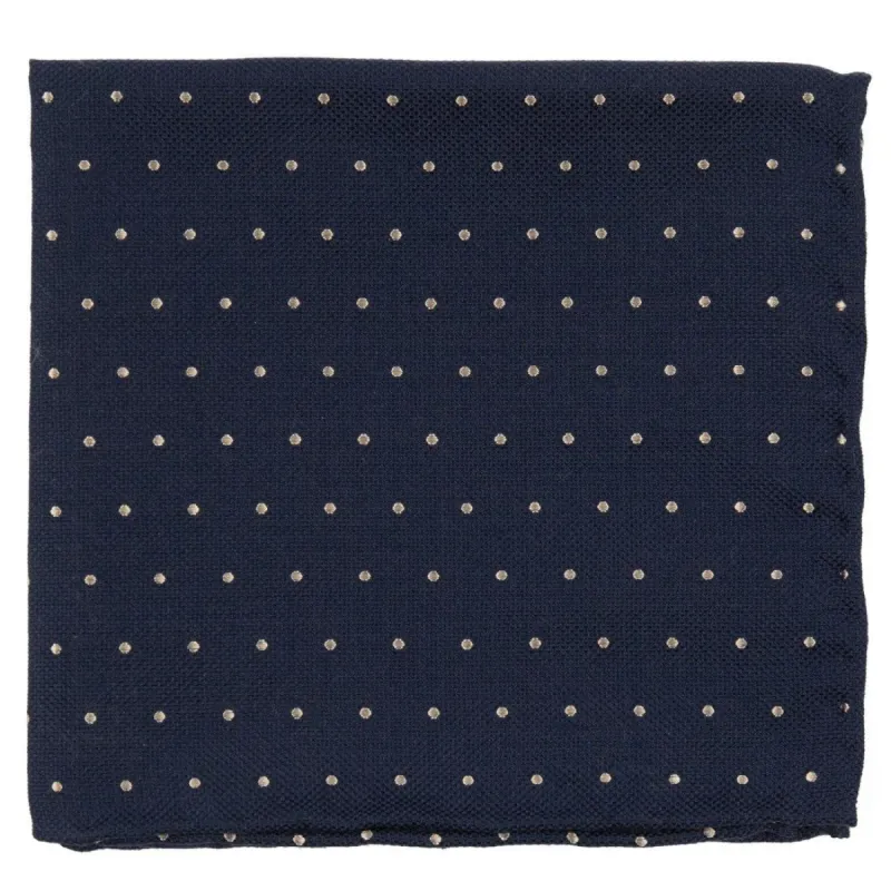 Mumu Weddings - Dotted Retreat Rich Navy Pocket Square sold by The Tie Bar