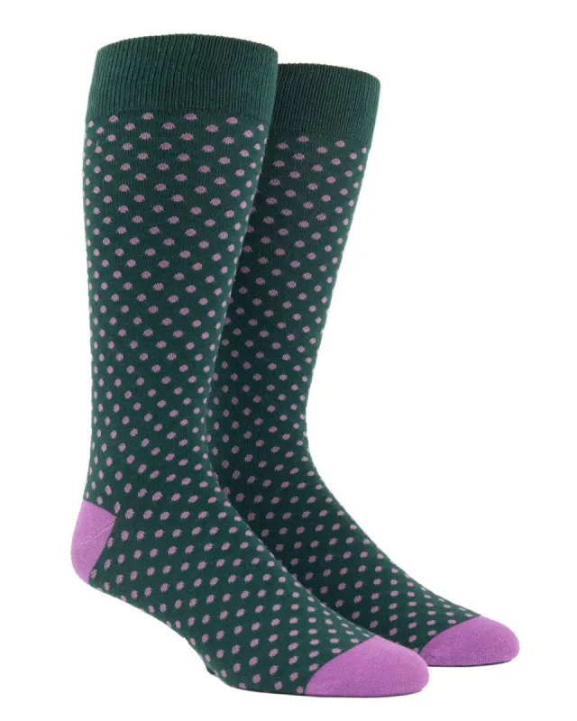 Pindot Hunter Green Dress Socks sold by The Tie Bar