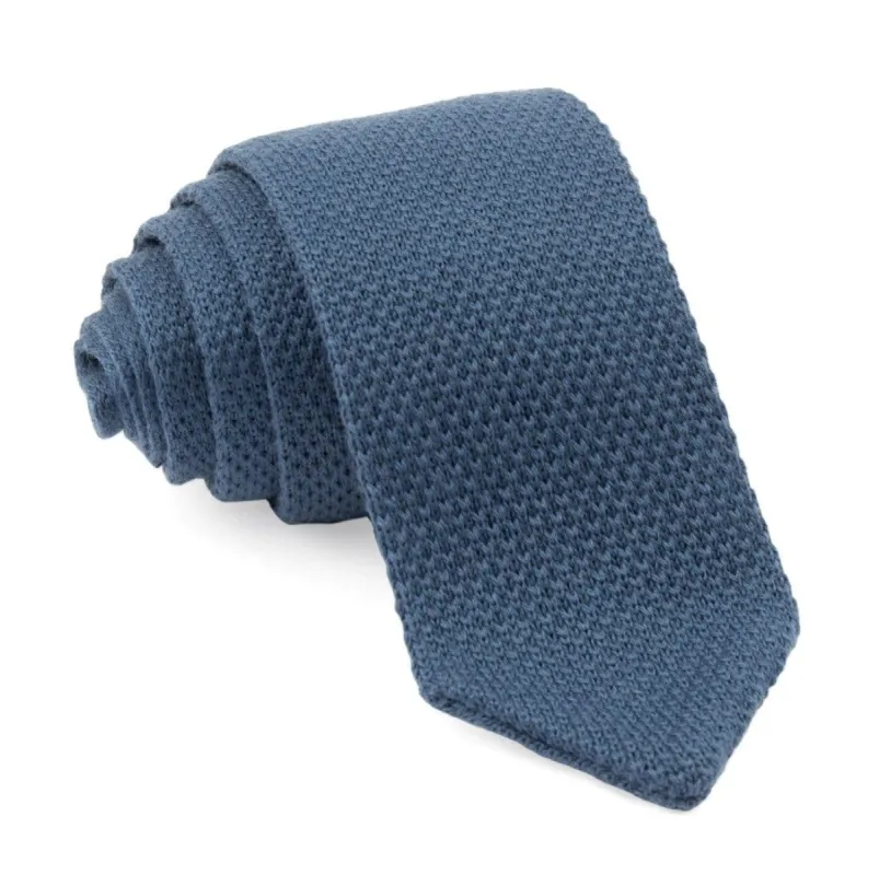 Pointed Tip Knit Slate Blue Tie sold by The Tie Bar