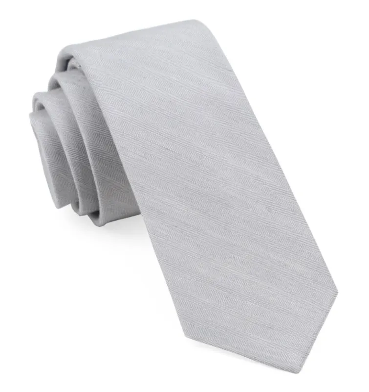 Bhldn Linen Row Silver Tie sold by The Tie Bar