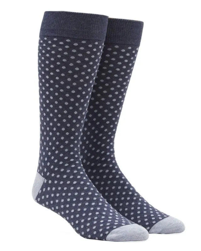 Pindot True Navy Dress Socks sold by The Tie Bar