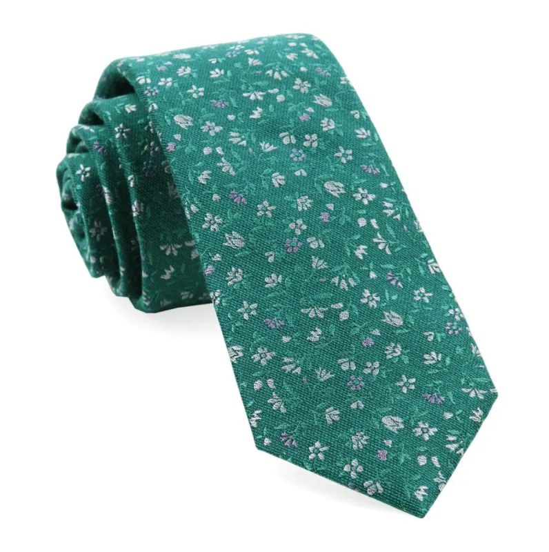 Floral Acres Aqua Tie sold by The Tie Bar