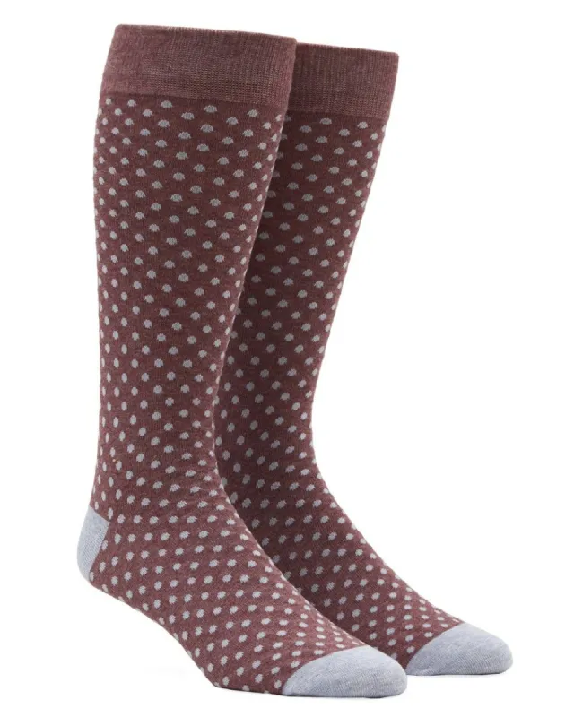 Pindot Marsala Dress Socks sold by The Tie Bar