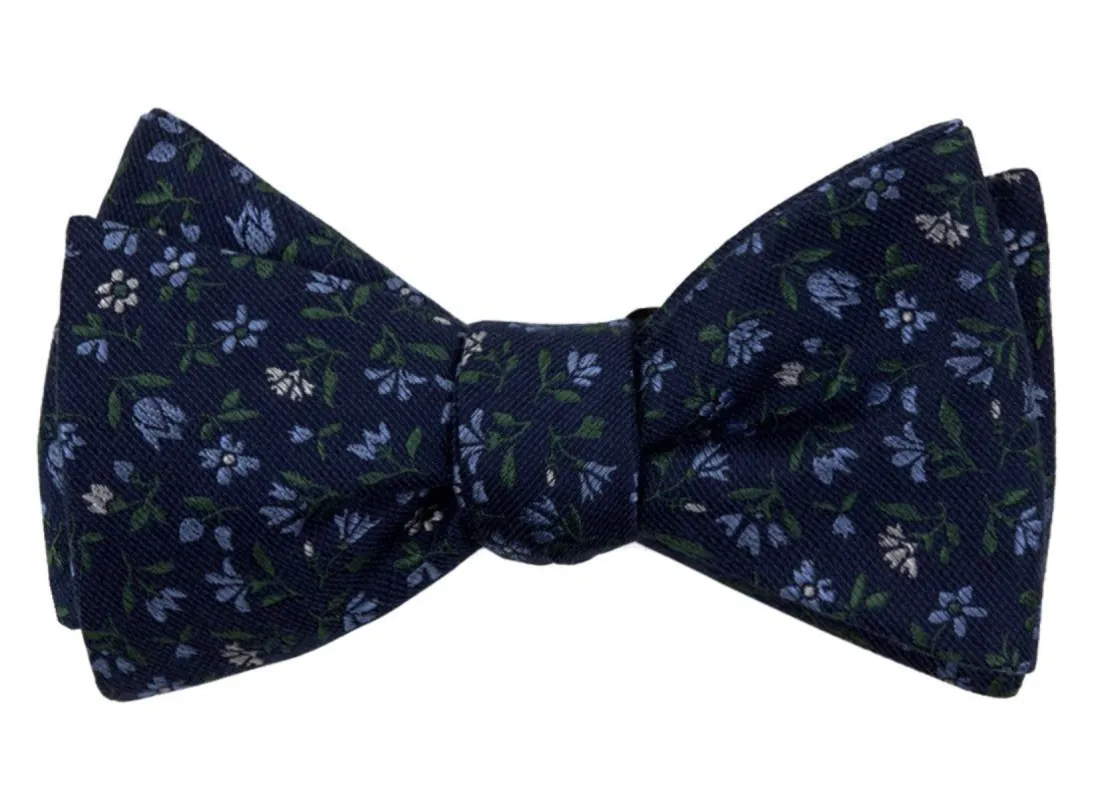 Floral Acres Navy Bow Tie sold by The Tie Bar