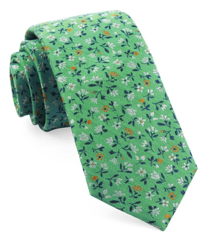 Floral Acres Mint Tie sold by The Tie Bar