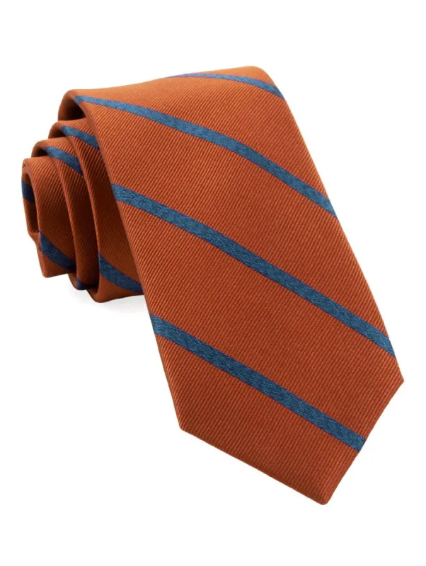 Wheelhouse Stripe Burnt Orange Tie sold by The Tie Bar