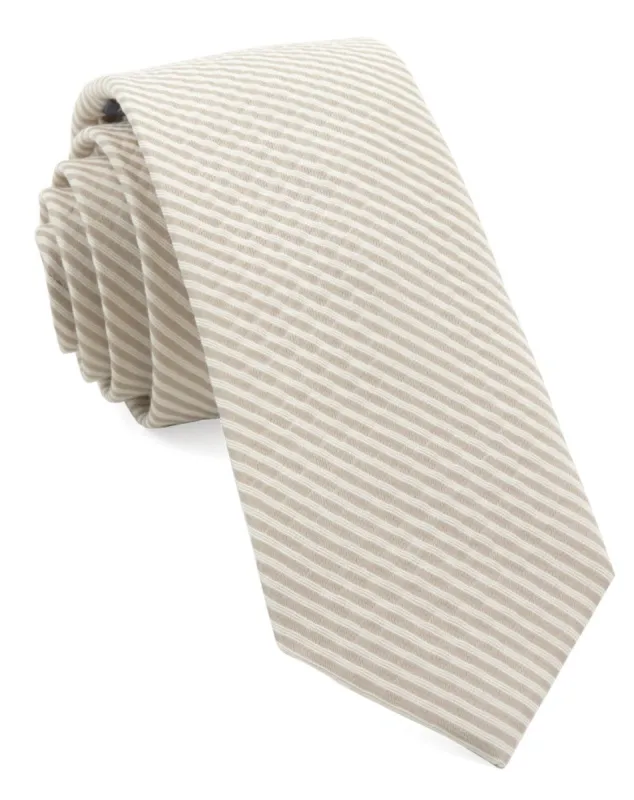 Bhldn Silk Seersucker Champagne Tie sold by The Tie Bar
