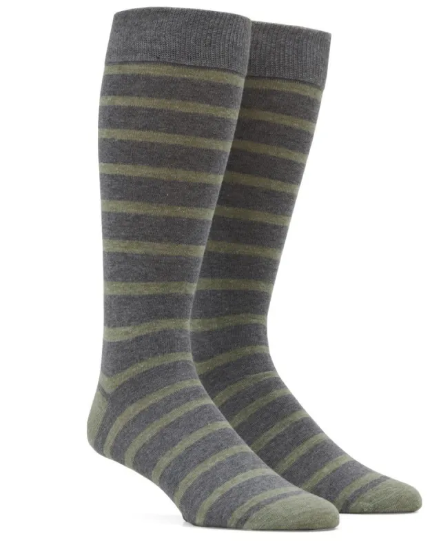 Trad Stripe Sage Green Dress Socks sold by The Tie Bar