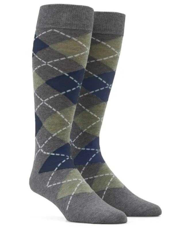 Argyle Sage Green Dress Socks sold by The Tie Bar