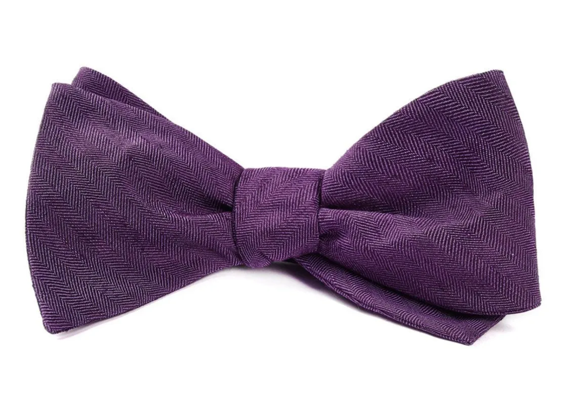 Linen Row Eggplant Bow Tie sold by The Tie Bar
