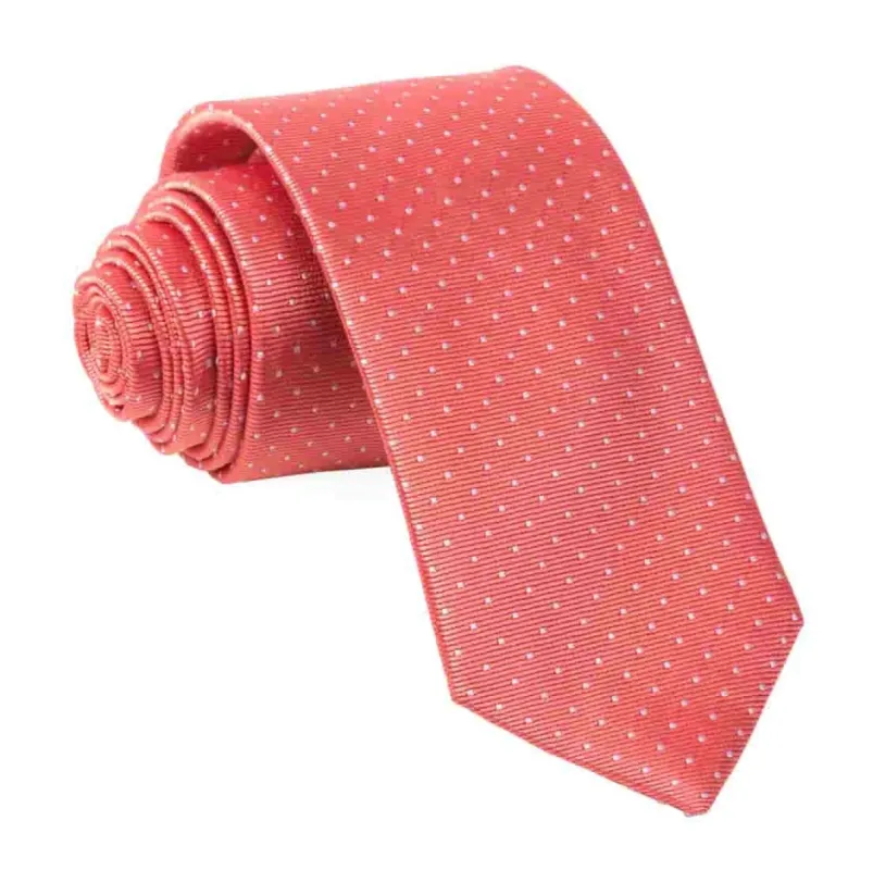 Mini Dots Coral Tie sold by The Tie Bar
